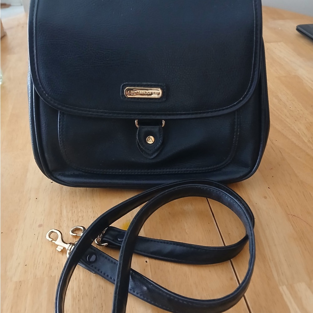 Black Leather Crossbody Bag